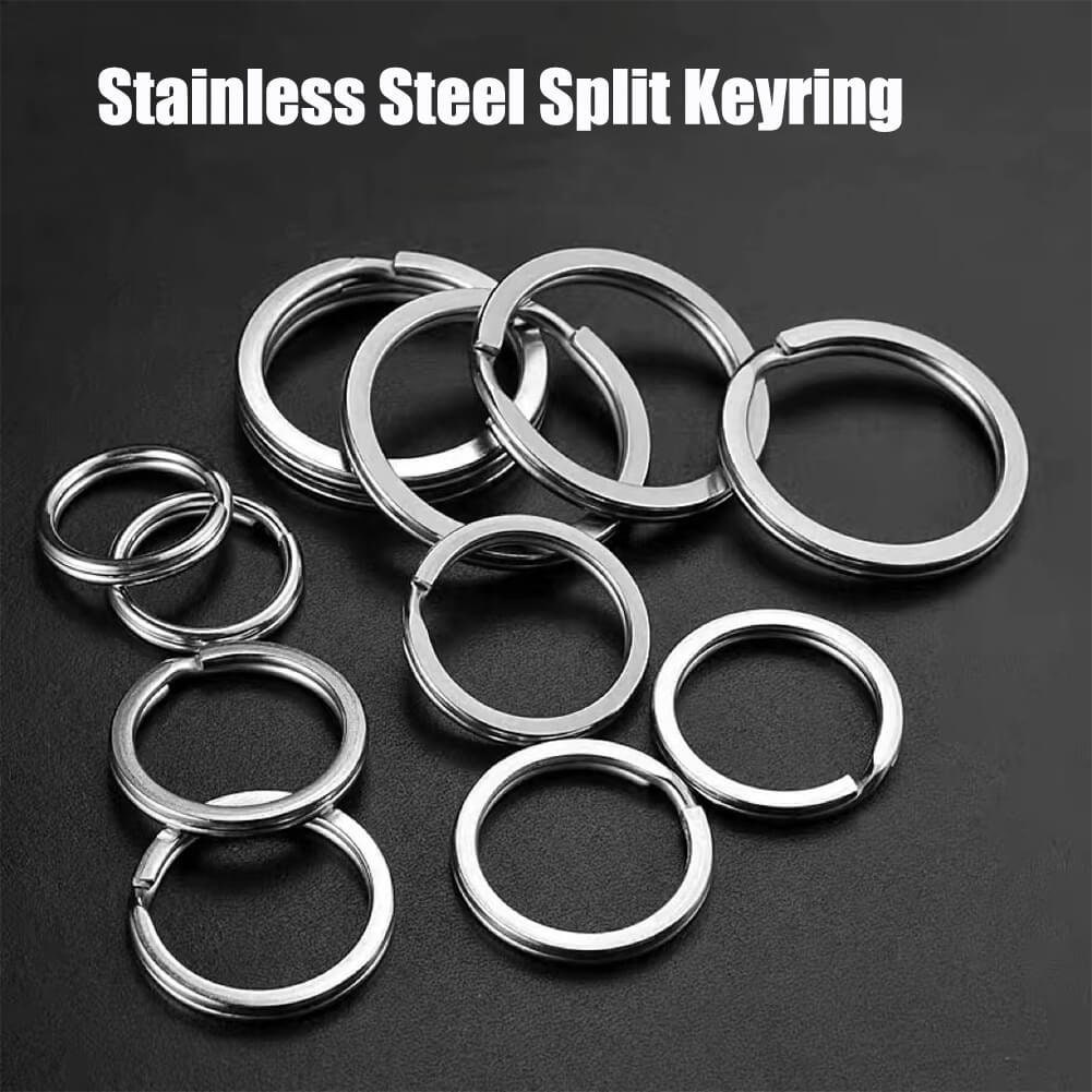 Swpeet 450Pcs 1 Inch 25mm Black Flat Key Chain Rings Kit, Including 150Pcs Split  Keychain Rings with Chain and 150Pcs Jump Ring with 150Pcs Screw Eye Pins  Bulk for Jewelry Findings Making :
