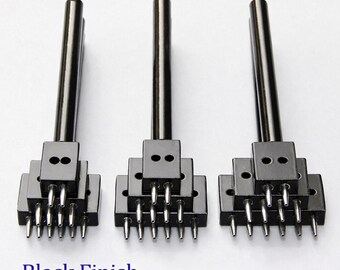 Ledernäh-Meißel: Runder Locher für Lederarbeiten (schwarz/silbernes Finish)