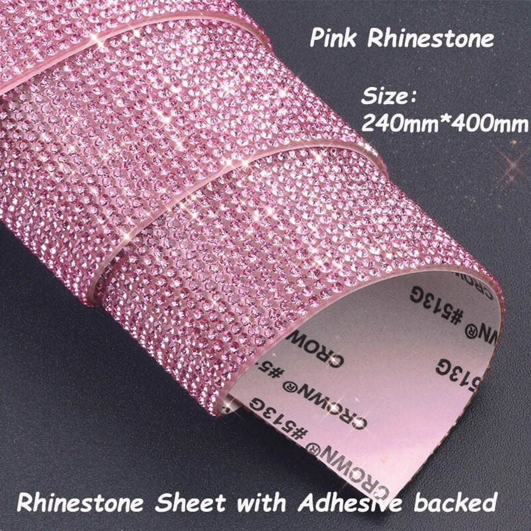 Thinp 5 Rolls Rhinestone Diamond Ribbon, Shiny Crystal Rhinestone