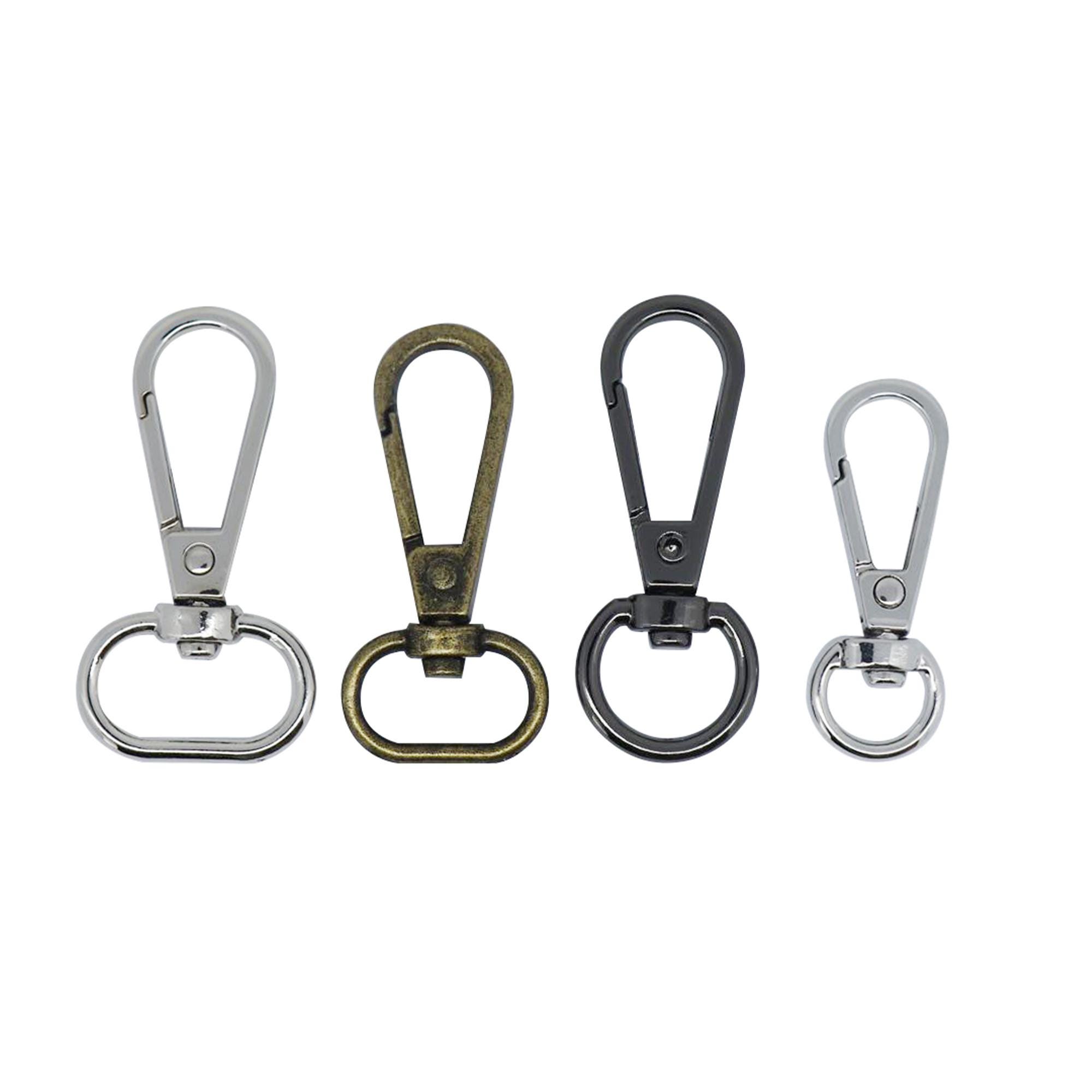 ANCLLO Lot de 20 boucles pivotantes en alliage de zinc de 1,9 cm de largeur extérieure en forme de cœur pour porte-clés, ​crochets pour porte-clés, boucles brillantes, pivotantes (doré