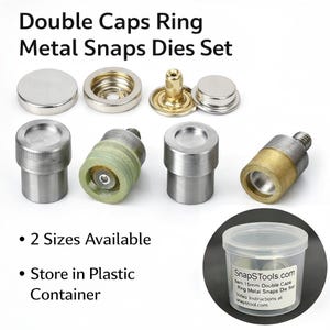 Dubbele dopring metalen klikstempels: drukbevestigingsmatrijs voor handpers, 12,5 mm, 15 mm