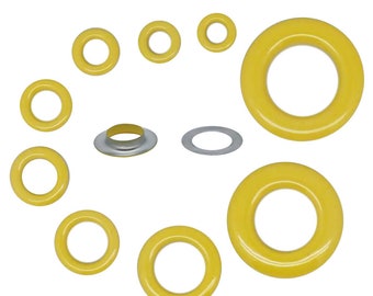 20 Sets Brass Grommets: Yellow, Red, Green Fabric Eyelets