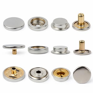 Doppelkappen-Metalldruckknöpfe, schwere Druckknöpfe für Leder, Taschen, Jacken, Kleidung