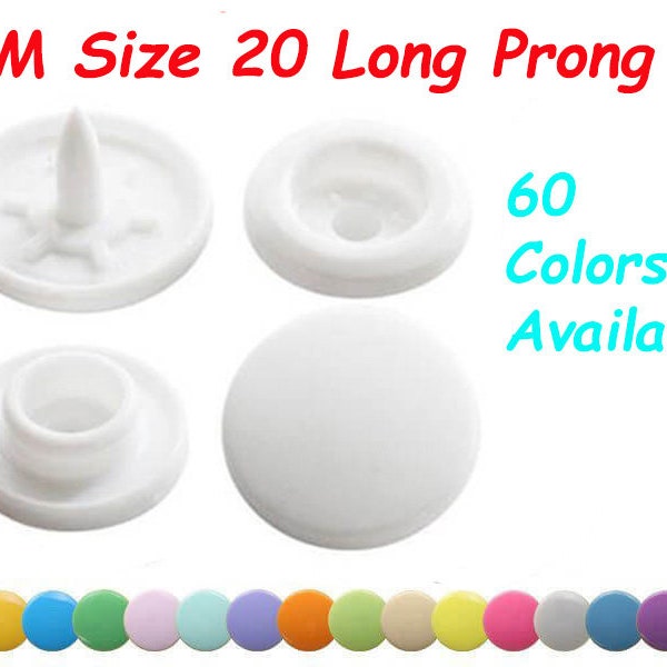 KAM Size 20 Long Prong Plastic Snaps--KAM Snap Buttons Snap Closure Snap Fasteners Snap Buttons Babyville Snaps Plastic Fasteners KAM Snaps