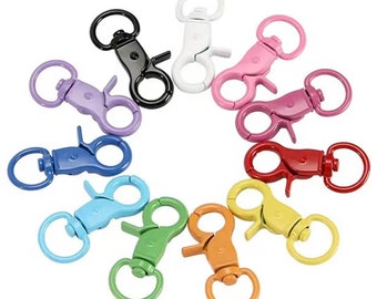 10 PCS Colorful Swivel Hooks--Bag Hardware Hooks Oval Ring Flat Buckle Lobster Clasps Swivel Hooks Handbag Chain Buckles Dog Chain Connector