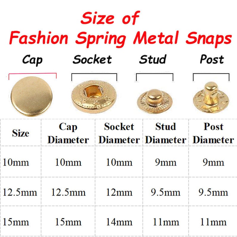 50 Sets Colorful Fashion Spring Metal SnapsLeatherworking Snap Buttons Metal Snap Fasteners Kit Leather Snaps Heavy Duty Snaps Kits Snaps image 4