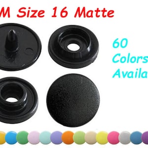 KAM Size 16 Matte Plastic Snaps--Snap Fasteners KAM Snap Buttons Snap Setting Tool Plastic Snaps For Clothing Closure Buttons Baby Bibs Snap