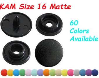 KAM Size 16 Matte Plastic Snaps--Snap Fasteners KAM Snap Buttons Snap Setting Tool Plastic Snaps For Clothing Closure Buttons Baby Bibs Snap