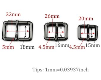 5 PCS Zinc Alloy Belt Roller Buckles: Single Prong Strap Webbing Buckles