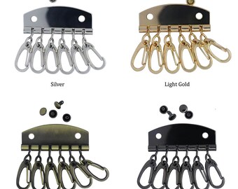 2 PCS Metal Wallet Key Holder: Leathercraft Keychain Organizer