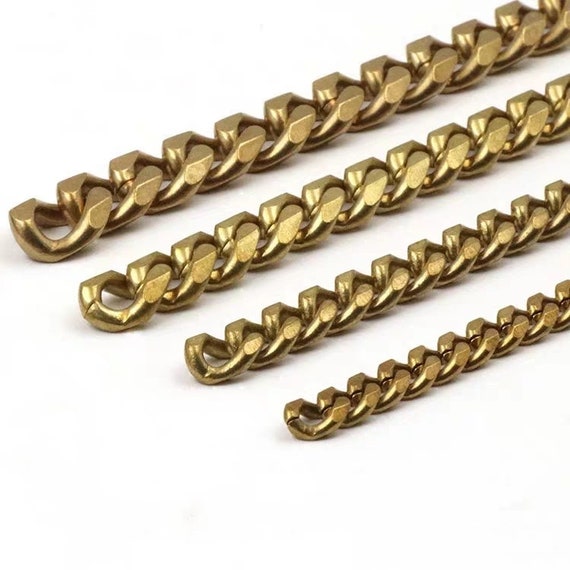 Flat Chain Strap, Brass Metal, Women