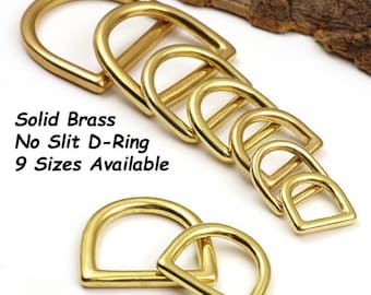 5 PCS Solid Brass D-Rings: Non Welded, for Straps & Bags