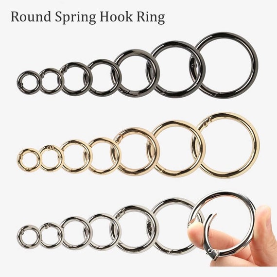 5 PCS Round Spring Hook Ring-round Carabiner Spring Key Ring,spring Snap  Hook Clip,spring Keyring Buckle,ring Hook for Purse,snap Clip Hook 