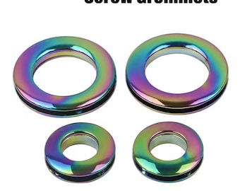 5 Sets Screw-In Grommets: Zinc Alloy Bag Connector Rings