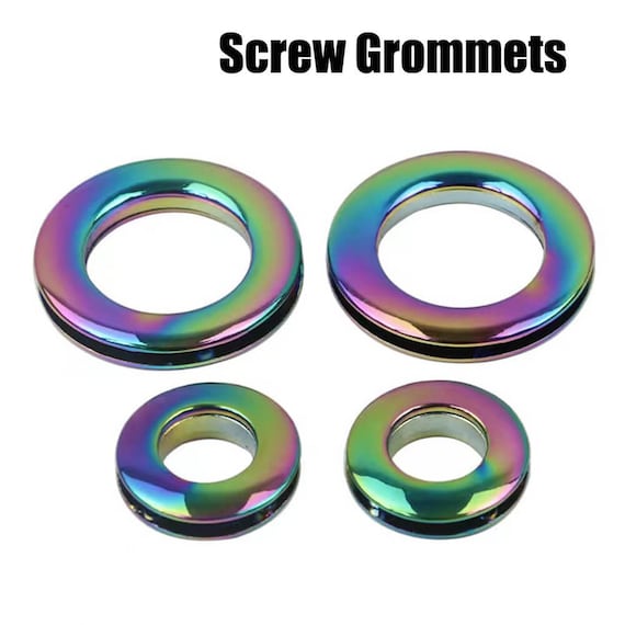 Grommets: Oblong (4 pack) Iridescent Rainbow Grommets: Oblong (4 pack) Iridescent Rainbow