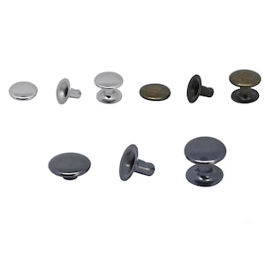 50 Sets Brass Single Cap Rivets: Leather Rivet Set (7 Sizes, 5 Colors)