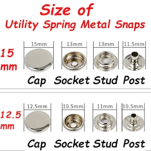 50 Sets Messing-Material-Utility-Feder-Metall-Druckknöpfe Hochleistungs-Druckknöpfe für Leder-Metalldruckknöpfe Werkzeug-Lederdruckknöpfe Lederverschlüsse Bild 3