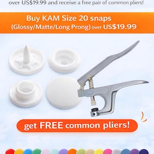 KAM Size 20 Long Prong Plastic Snaps: No-Sew Fasteners for Thick Fabrics image 2