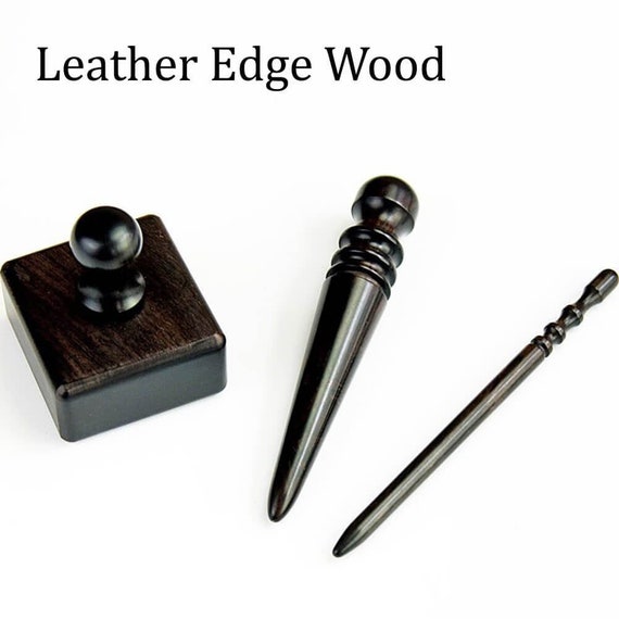 Leather Edge Polishing Slicker Tool, Solid Wood Leather Burnisher,  Sandalwood Leather Burnishing for Leather Art Craft Working