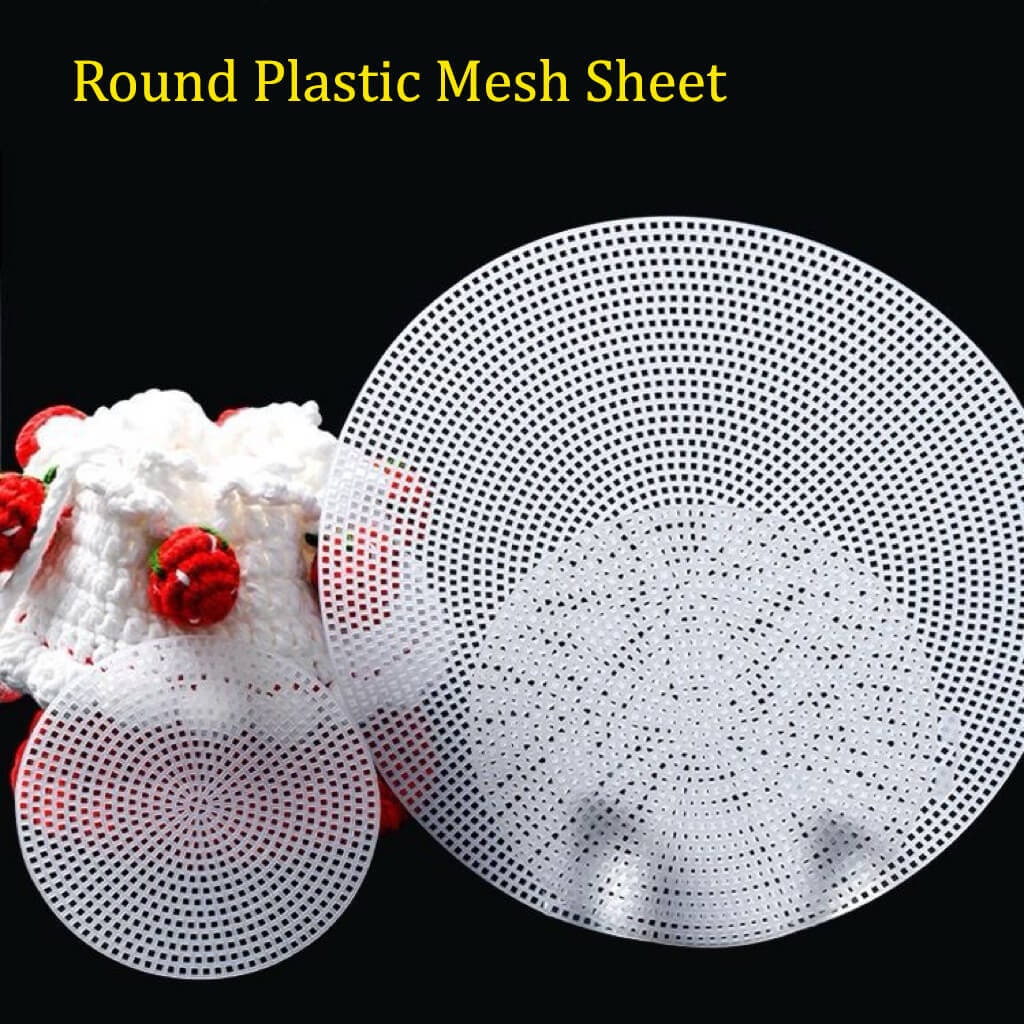 20 Stück runde Kunststoff-Mesh-Leinwand Blätter --Mesh Kunststoff Leinwand Blatt Kunststoff Leinwand für Stickerei Basteln, Acrylgarn häkeln, Stricken DIY