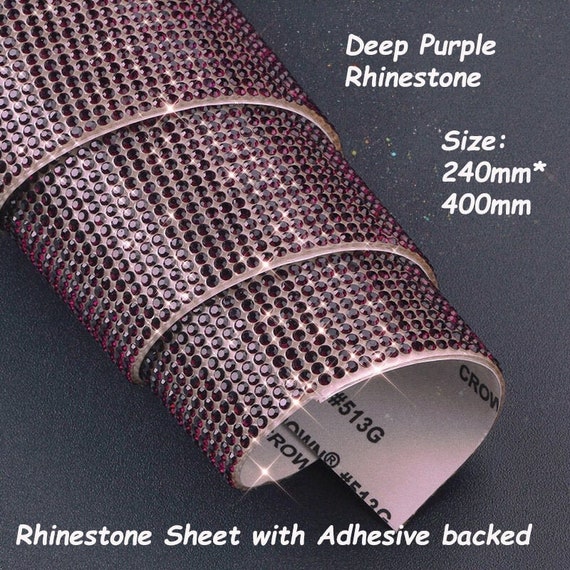 Rhinestone Sheet W Adhesive Backed-deep Purple Rhinestone-rhinestone  Stickers Sheet Decoration Bling Crystal Rhinestone Sheets Self Adhesive 