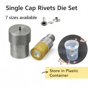 Single Cap Rivet Dies: 7 Sizes for Leather Rivet Setter Tool