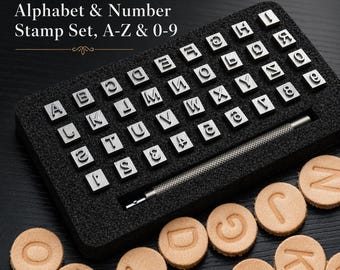 36 PCS Leather Alphabet and Number Stamp Set, A-Z & 0-9, 4mm 6mm