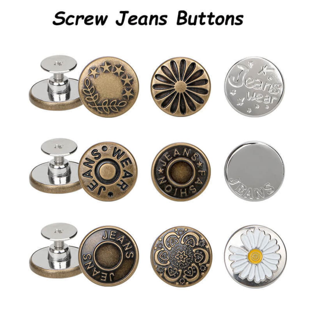 4 ensembles d'épingles de bouton pour jeans, remplacement de