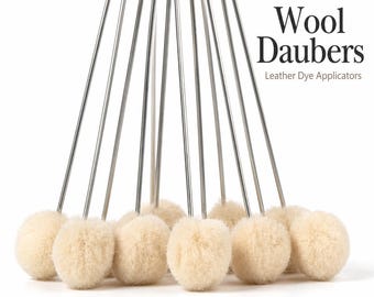 Wool Dauber with Metal Handle, Leather Dye Applicator