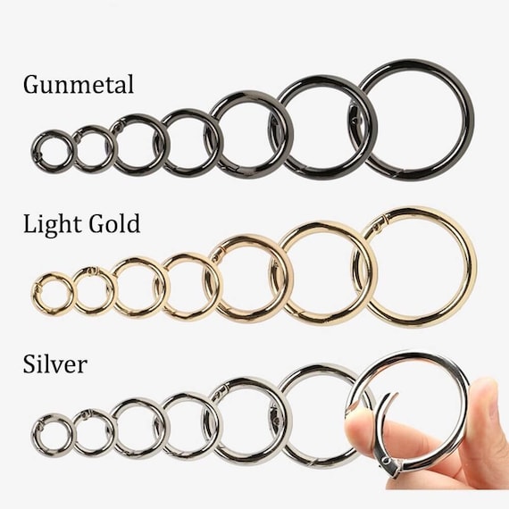 6 Pcs Round Carabiner Push Open Gate O Spring Clips Hook Key ring Buckle Outdoor 