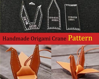Handmade Origami Crane Pattern(Pattern #: XKB-213)--Acrylic Template Leather Pattern Leather Pattern Leather Template Origami Crane Patterns