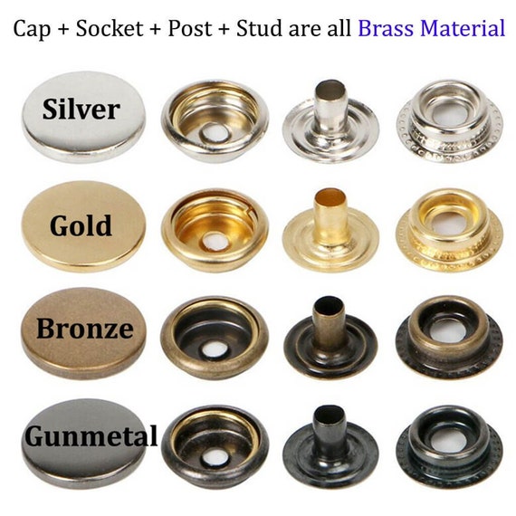 50 Sets Brass Material Utility Spring Metal Snapsheavy Duty Snaps