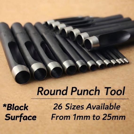 High Carbon Steel Round Hole Punch Tool, Leather Crafting (26 Sizes)
