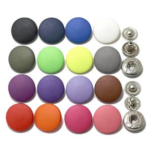 50 Sets Colorful Fashion Spring Metal Snaps---Leatherworking Snap Buttons Metal Snap Fasteners Kit Leather Snaps Heavy Duty Snaps Kits Snaps