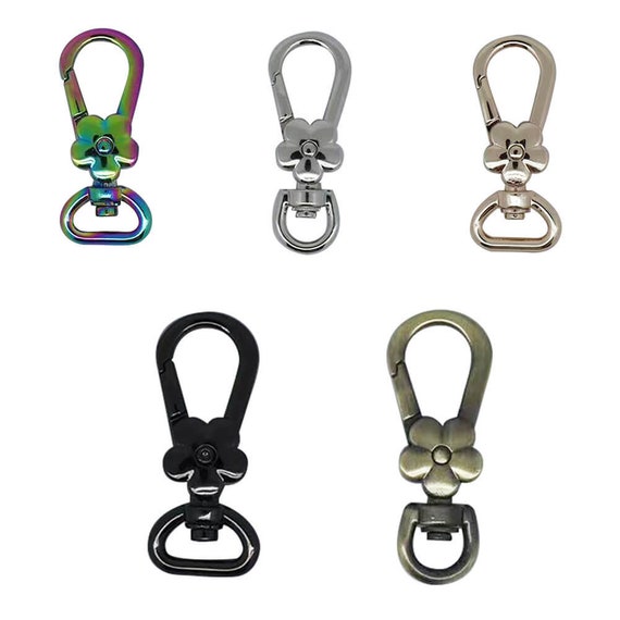 5 PCS Swivel Hooksflower Typekey Chain Clip Hook, Anezus D Ring