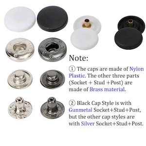 50 Sets Colorful Fashion Spring Metal SnapsLeatherworking Snap Buttons Metal Snap Fasteners Kit Leather Snaps Heavy Duty Snaps Kits Snaps image 3