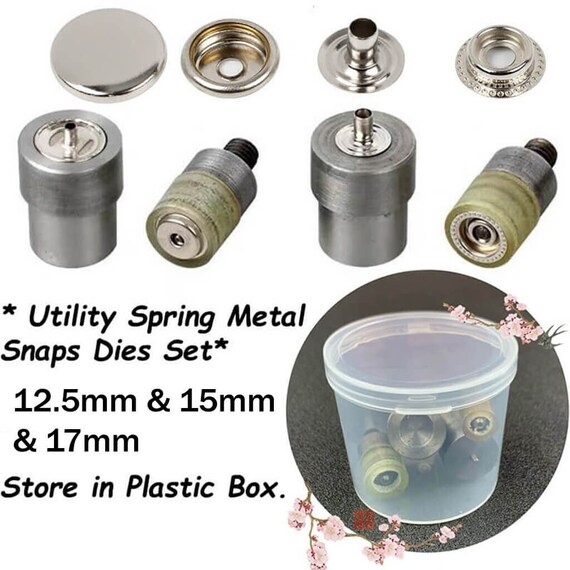 Utility Spring Metal Snaps Dies Sets12.5mm,15mmsnap Button Mould Heavy Duty Snap  Button Kit Metal Snap Button Snap Fasteners Button Mold -  Hong Kong