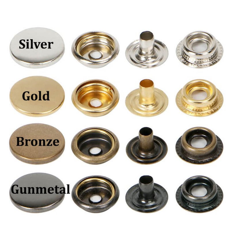 --Snap Button Mould Heavy Duty Snap Button Kit Metal Snap Button Snap Fasteners Button Mold Utility Spring Metal Snaps Dies Sets 12.5mm,15mm