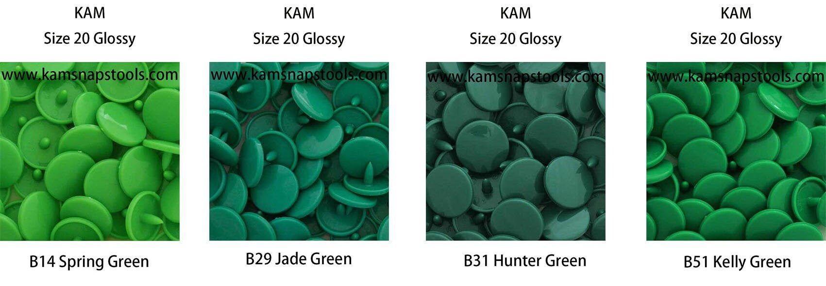 50 Sets B29 Teal Size 20 Gloss Kam Snaps