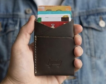 Free Personalized Slim Wallet Minimalist Leather Card Holder | Gift for Him