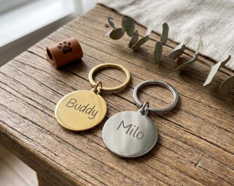 Free Engraved Dog Tag, Double-Side Collar Tag, Custom Collar Tag, Personalized Cat Tag, Cat ID Tag, Dog ID Tag, Dog Name Tag, Pet Name Tag
