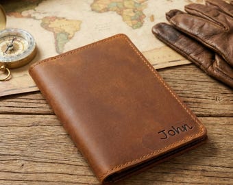 Free Personalized Travel Leather Passport Wallet
