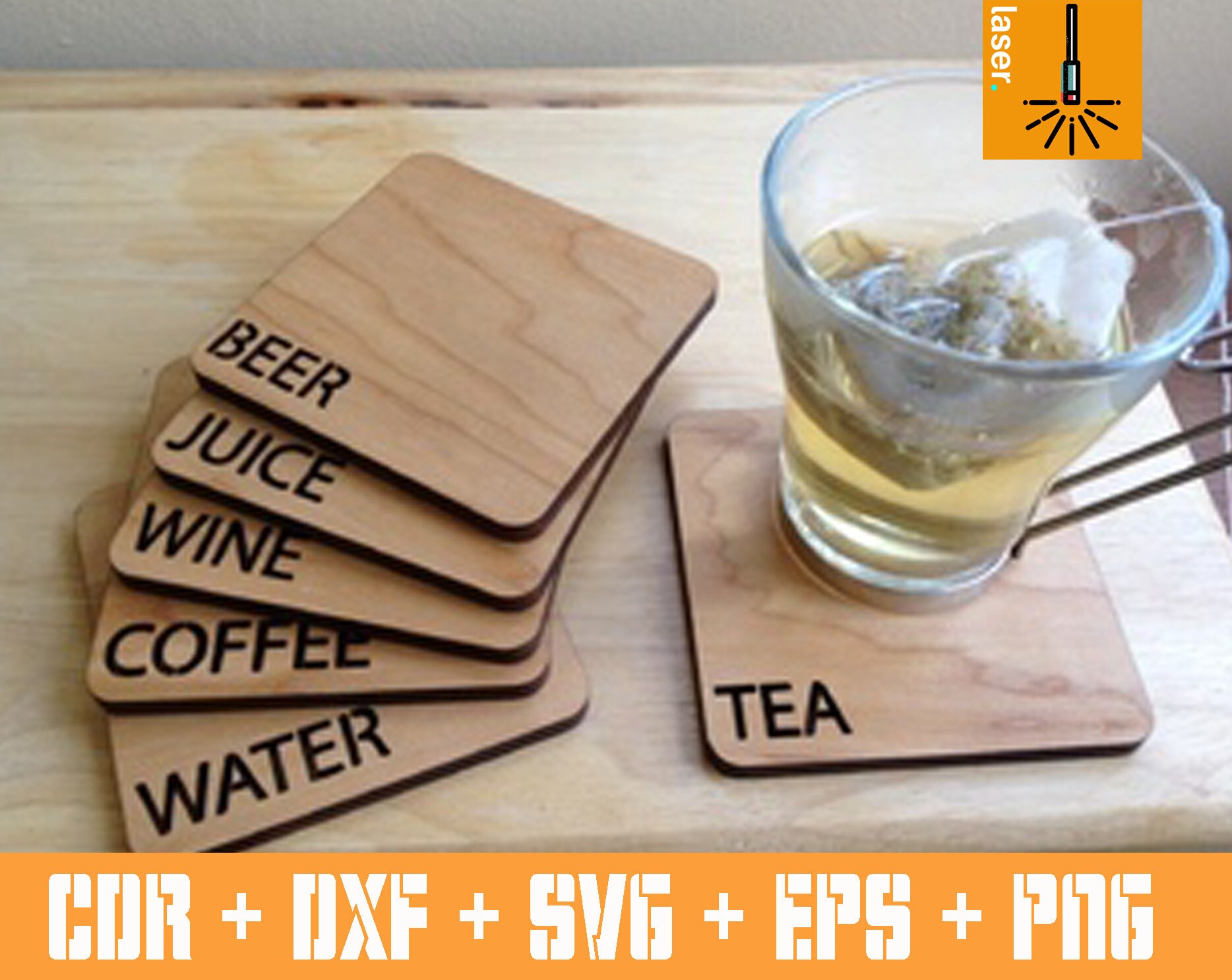 Coasters Vector Laser Cut File SVG/DXF/CDR - Etsy