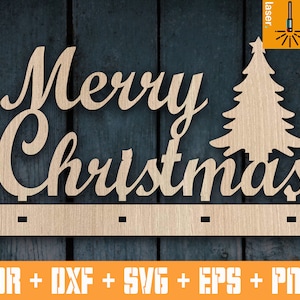 Cartão permanente "Feliz Natal" vetor SVG | Vetor CNC decorações de Natal | Planos CNC | Arquivos CNC | Decoração de Natal | Vetor cnc