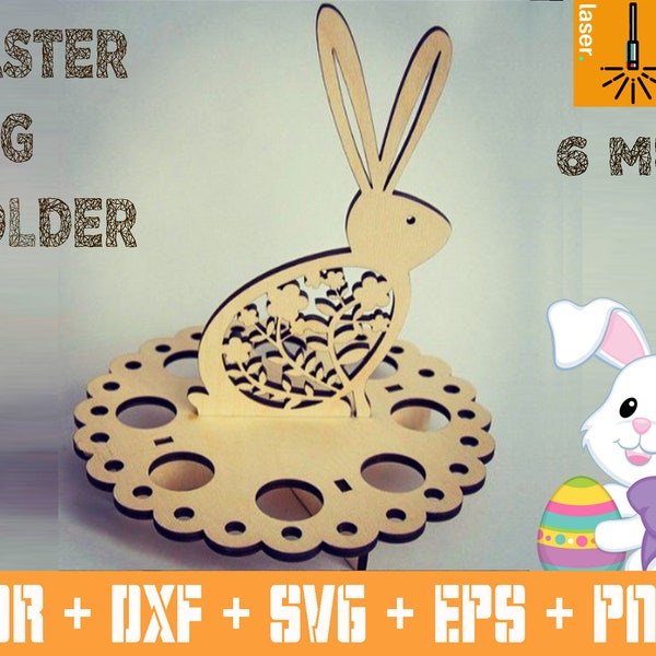 Easter Holder for Eggs | Easter vector cut | Easter sign | Easter Stand Decor | Easter Bunny cnc | Easter Decorations | Cnc files Easter