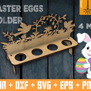 Easter Holder for Eggs | Easter decor | Happy Easter sign | Easter Stand Decor | Easter Bunny | Easter Decorations | Family Easter sign cnc