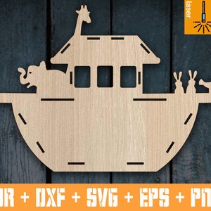 Vector Sign Noah&#39;s ark / Noah&#39;s ark cut file dxf / Vector cnc files / Laser cut template / cnc router files / Laser Cut File / vector planes