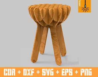 Parametric Chair. Vector dxf, cdr for CNC, cnc, cnc pattern, cnc files, cnc milling, design for laser CNC, laser cutting