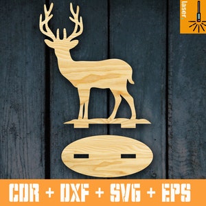 Christmas Deer for Laser cut | Cnc vector standing Christmas Deer | CNC router files | Christmas decoration | Vector for cnc | Cnc Vector