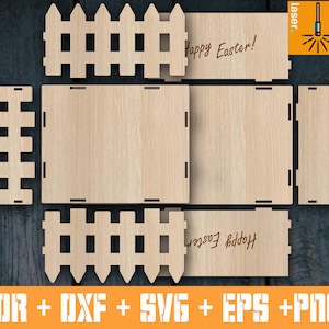 Laser Cut Decorative Storage Baskets CDR, Cesta de Pascua dxf laser cut madera caja corte láser cesta cnc archivos de decoración de Pascua plantillas láser